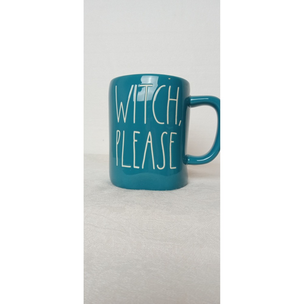 Rae Dunn Witch Please Mug - Novelty‎ Coffee Cup - Teal Blue Halloween Decor